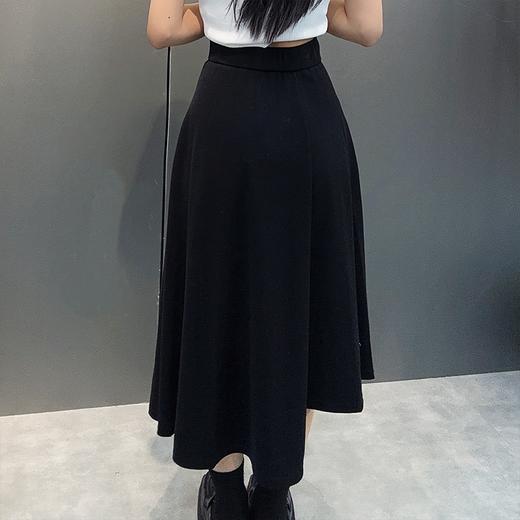 212WS高腰A字捏褶法式半裙30904（黑） 秋季 312113032105 商品图1