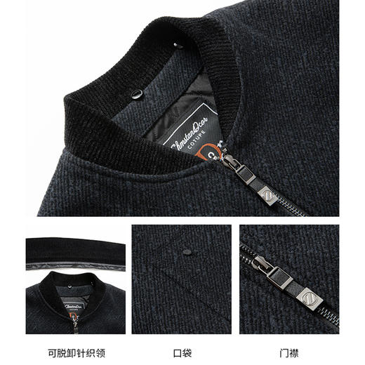 【新款DKP】大依优型大码男装翻领棉服夹克商务外套男休闲加肥加大夹克上衣胖子显瘦棉衣 商品图3