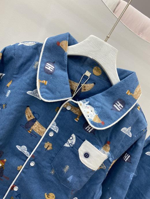 反季5折清仓/松植屋男童《滑板狗》长袖绒布套装儿童全棉绒布睡衣家居服 清仓款不退换 介意者慎拍！ 商品图2