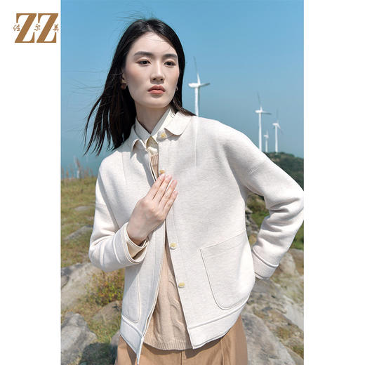 佐尔美2021冬季新款 时尚气质针织羊毛中褛外套女E14ZD12 商品图2