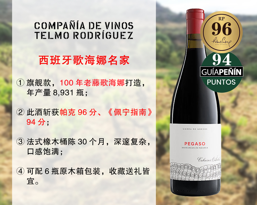 【现货促销，配额12瓶】【RP96分】Telmo旗下歌海娜名家：毕加索酒庄皮萨拉旗舰干红（2个年份可选）
