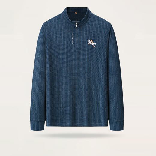 【圈】【新款DWP】大依优型大码立领长袖T恤男装加肥加大体恤大号上衣胖子打底 商品图6