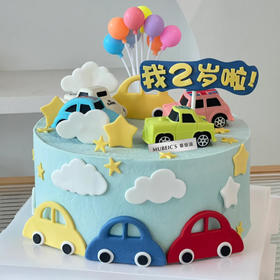 卡通翻糖汽车蛋糕S118（数字修改请备注）