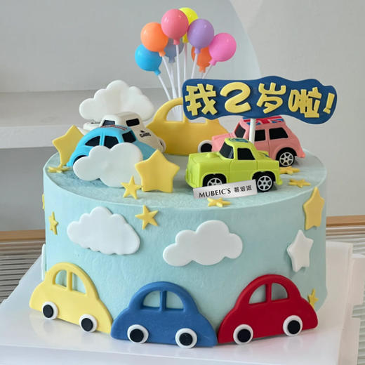 卡通翻糖汽车蛋糕S118（数字修改请备注） 商品图0