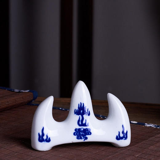 青花瓷景德镇陶瓷笔搁笔架山文房四宝毛笔架书法用品 商品图0