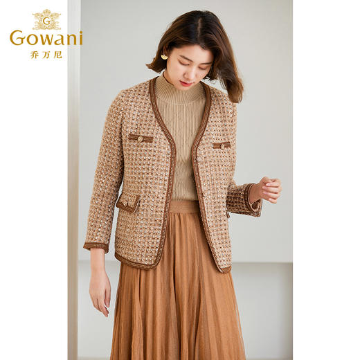 乔万尼小香风短外套秋冬新款v领显瘦设计ET4B913 商品图1