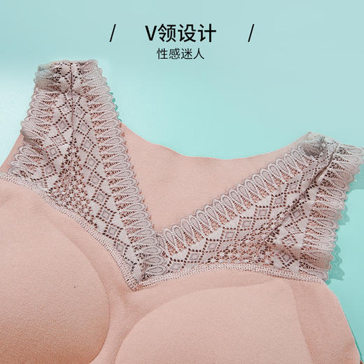 雅黛丽保暖背心带胸垫一体免穿文胸秋冬季打底上衣内穿双面磨毛女 商品图4