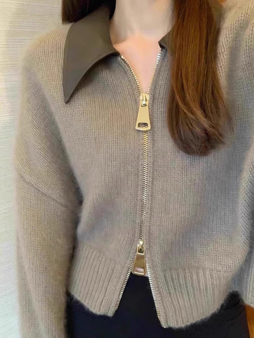 皮翻领开衫 商品图4