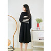 NEELLY纳俪条纹撞色连衣裙女秋冬新款中长款休闲气质内搭打底长裙N23104Y05522 商品缩略图3