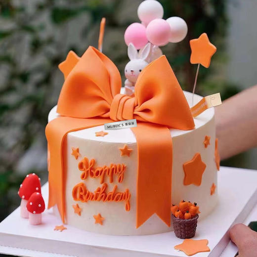 蝴蝶结小兔子蛋糕S90 商品图0