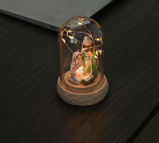 降生夜灯松玻璃罩桌面摆件尺寸11厘米 商品图2