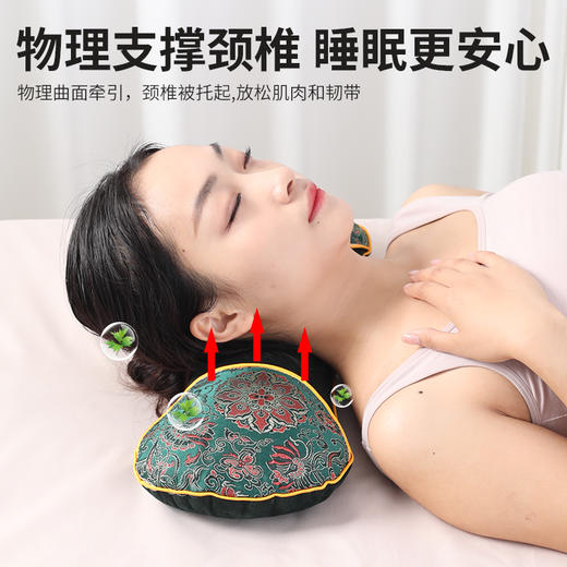 电加热艾草枕护颈椎骨头枕助睡眠艾灸热敷养生多功能睡觉专用保健枕 商品图1