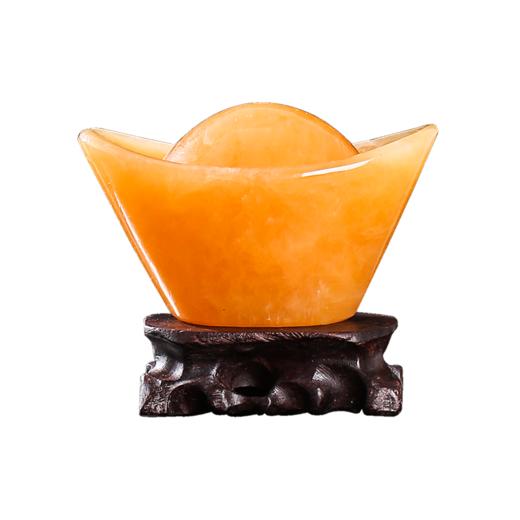 【有球必应】灵机吉品 金玉满堂黄玉球摆件 带底座 金元宝吉祥物客厅厨房送礼门店 商品图5