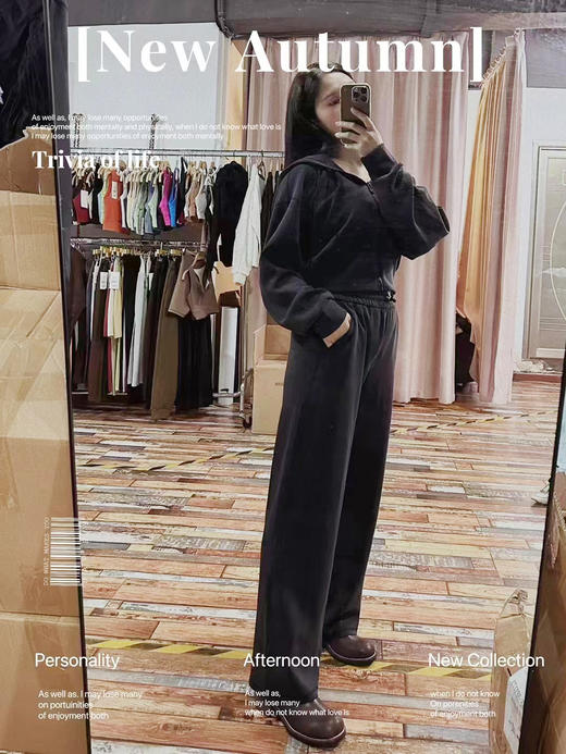 哈瓦塔新款（带帽）长袖开衫休闲运动服外套H320157 商品图9