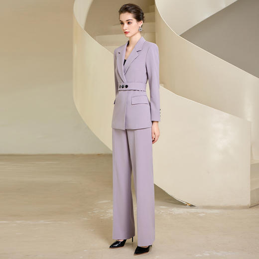 IWY/紫色西装外套女长袖气质高端时尚职业装套装233012C1+P6 商品图2