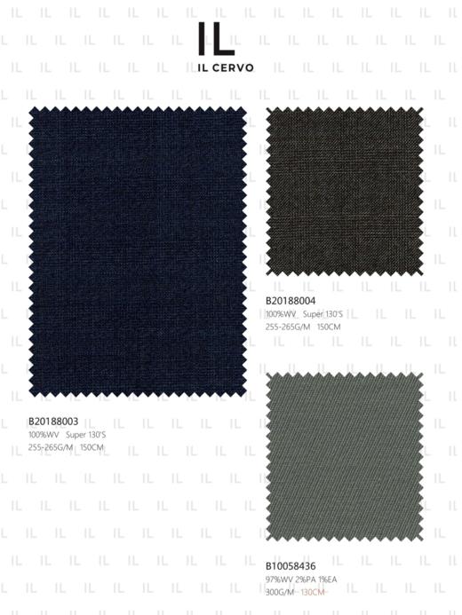 IL CERVO Super 120's 澳洲美丽诺羊毛藏蓝色暗格纹全麻衬套装 商品图5