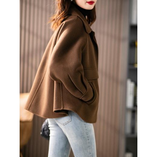 原形短款双面羊绒大衣女设计感2023秋冬新款韩版小个子羊毛呢外套 商品图1