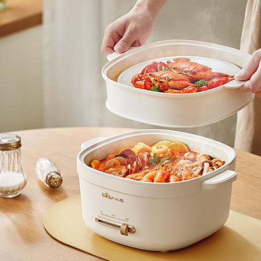 【小程序】小熊(Bear)电煮锅 泡面火锅宿舍小电锅 多功能多用途电热锅 3L蒸煮一体蒸屉蒸笼电蒸锅 DRG-E30U8 商品图2
