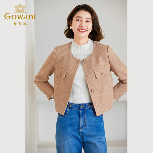 乔万尼秋冬新款小香风羊毛短外套收腰高级感ET4B909 商品图3