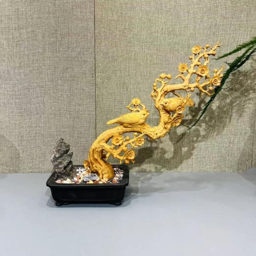 喜上梅梢（立）°黄杨摆件 商品图0
