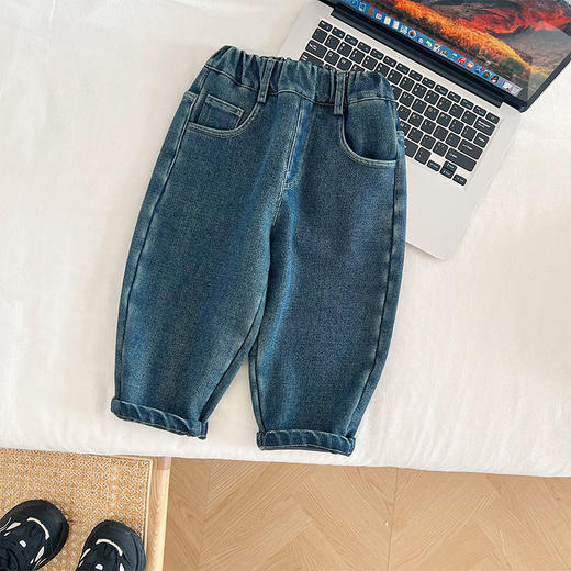 【高弹牛仔拥抱自由！呵护宝贝成长】冬季新款童裤儿童韩版百搭，卡通印花牛仔裤男童秋冬，加绒保暖 抵御寒冷；舒适自由 尽显个性 hh 商品图5