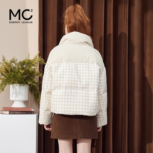 立领小香风千鸟格粗花呢拼接面包服Y3241629 商品图2