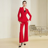 IWY/高端红色西装职业女裤套装女总裁年会宴会西服微喇长裤正装气质233042C1+P3 商品缩略图3