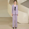 IWY/紫色西装外套女长袖气质高端时尚职业装套装233012C1+P6 商品缩略图4