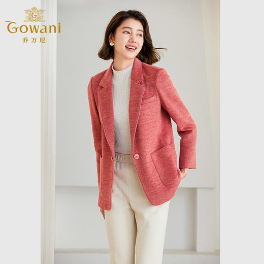 乔万尼100%绵羊毛大衣女秋冬高级感西装短外套ET4B823 商品图2