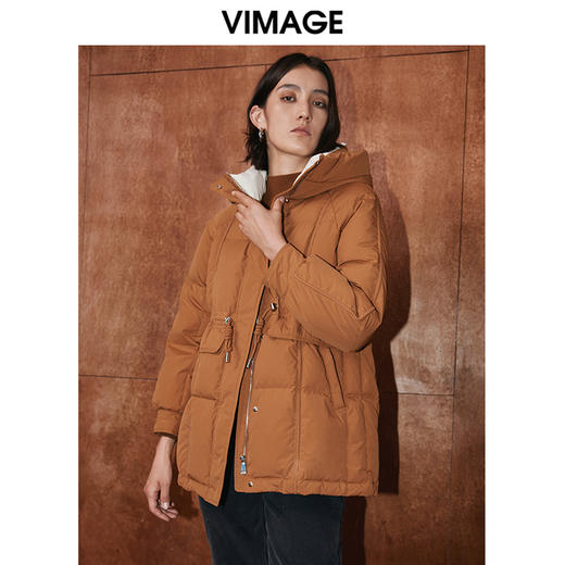 VIMAGE纬漫纪冬季时尚保暖连帽保暖白鸭绒羽绒服V2011607 商品图8