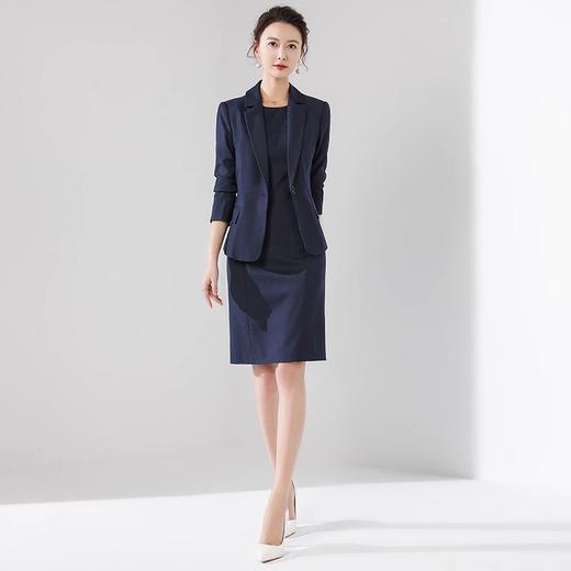 IWY/藏青色职业套装女港风复古两件套洋气时尚休闲ol工作服CQ0615 商品图3