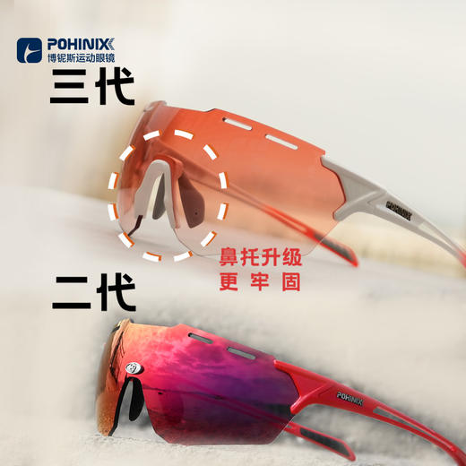 POHINIX博铌斯马拉松跑步眼镜越野运动防风镜男女户外变色骑行眼镜 PX018 商品图8