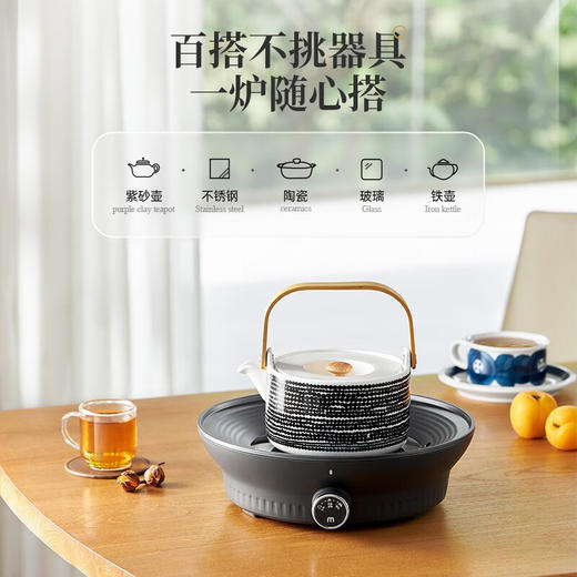摩飞 | 围炉煮茶器 电陶炉配玻璃茶壶+烧烤网煮茶壶烹茶烧 MR6083 商品图2