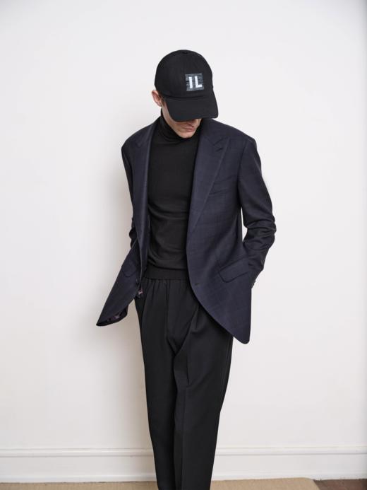 IL CERVO Super 120's 澳洲美丽诺羊毛灰色格纹全麻衬套装 商品图2