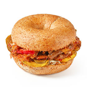 巴西烤肉芝士贝果汉堡