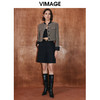 VIMAGE纬漫纪冬季新款经典撞色洋气短款大衣外套V2014611 商品缩略图1