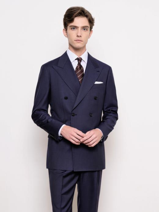 IL CERVO Super 120's 澳洲美丽诺羊毛藏蓝色全麻衬套装 商品图0