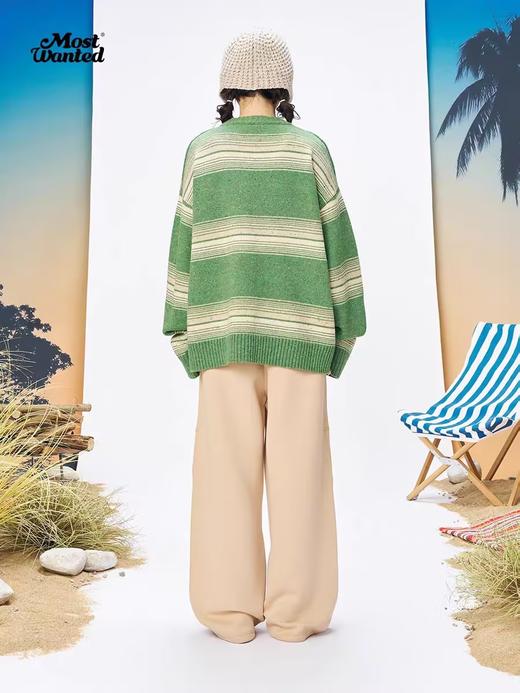 mostwantedlab彩虹/MWL-2334038/小花绣章条纹圆领毛衣 商品图2