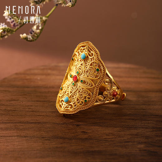 古法花丝黄金戒指女足金戒指新款送妈妈【按克计价黄金1】MEMORA诗普琳GRE02801（线上专供） 商品图4