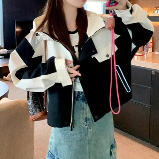 裁缝学苑AX138拼色工装衣外套纸样冲锋衣女装开衫连帽上衣打版裁剪样板 商品图5
