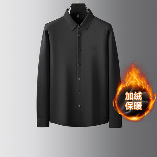 【新款DDA】大依优型大码加绒衬衫加肥加大休闲商务宽松弹力肥佬上衣打底男士胖子 商品图0