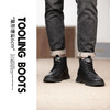 马丁靴黑色隐形内增高6cm靴子男款牛皮休闲保暖鞋子 商品缩略图3