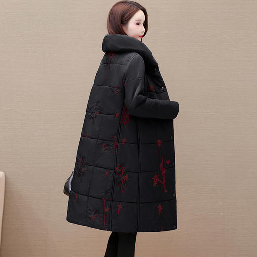 长款绣花时尚保暖棉服，翻领,妈妈装休闲洋气棉衣QYM-KSY-25896-L 商品图3
