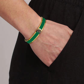 北京仓｜Dyrberg Kern-Pennika-祖母绿色 珐琅 椭圆型 手镯［丹麦设计师］