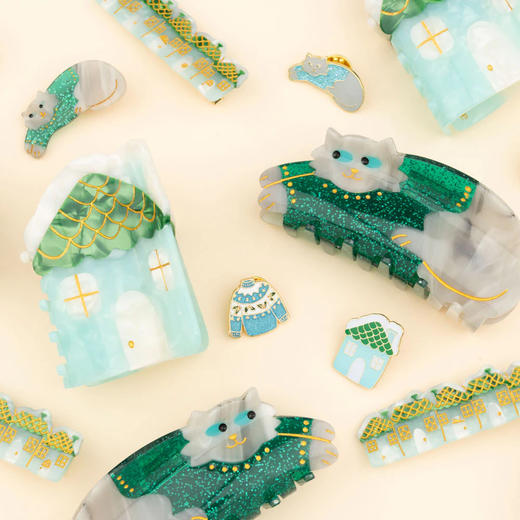 北京仓｜Coucou Suzette-Chilly Cat-圣诞灰猫 发抓［法国设计师］ 商品图4