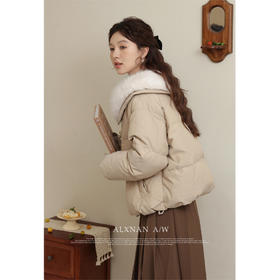 鹿向南《晚枫落叶》羽绒服女新款白鸭绒短款面包服外套LXN32691