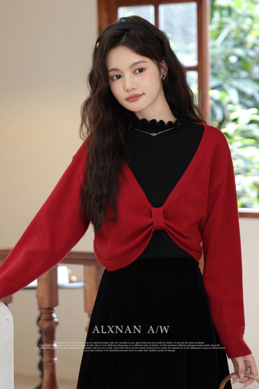 鹿向南《朗姆红酒》  酒红色毛衣LXN32660 商品图1