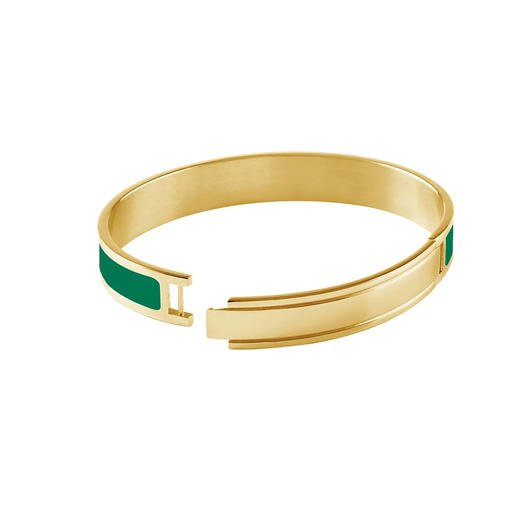 北京仓｜Dyrberg Kern-Pennika-祖母绿色 珐琅 椭圆型 手镯［丹麦设计师］ 商品图2