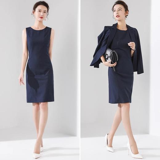 IWY/藏青色职业套装女港风复古两件套洋气时尚休闲ol工作服CQ0615 商品图2