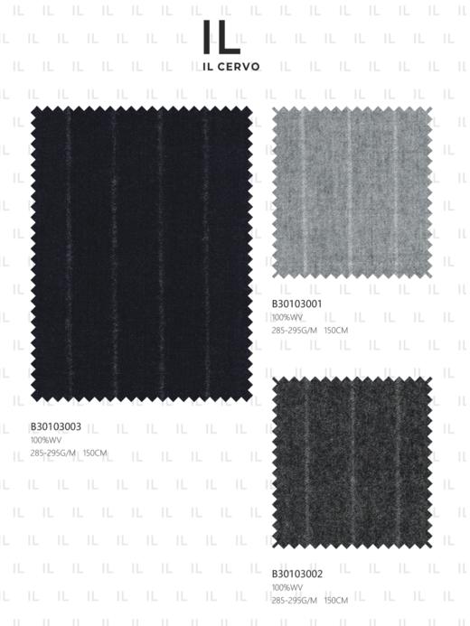 IL CERVO Super 120's 澳洲美丽诺羊毛藏蓝色条纹法兰绒全麻衬套装 商品图3